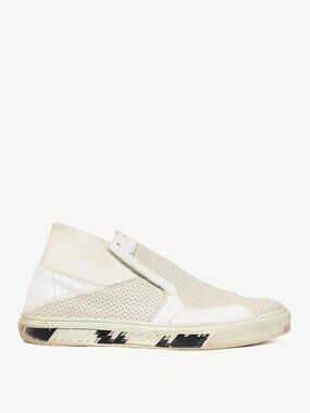 Stone Island Shadow Project White Perforated Slip-On Sneakers